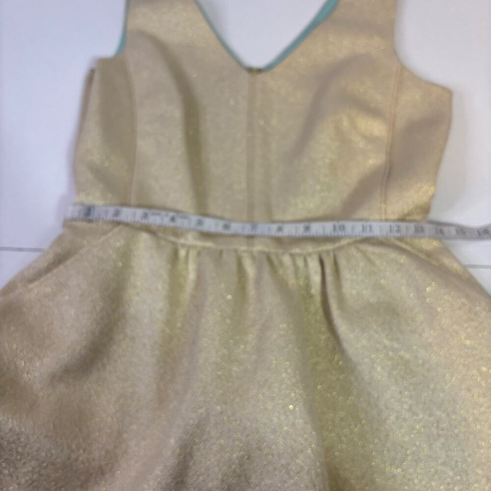 NWT Vineyard Vines Gold A-Line Mini Party Dress V-Neck Sleeveless Pockets! B0040 - Picture 6 of 11